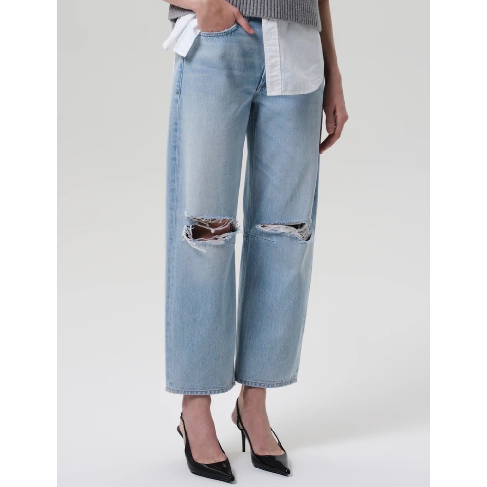 NWT Citizens of‎ Humanity Miro Relaxed Jean Womens Sz 34 Blue Damaris Distressed
